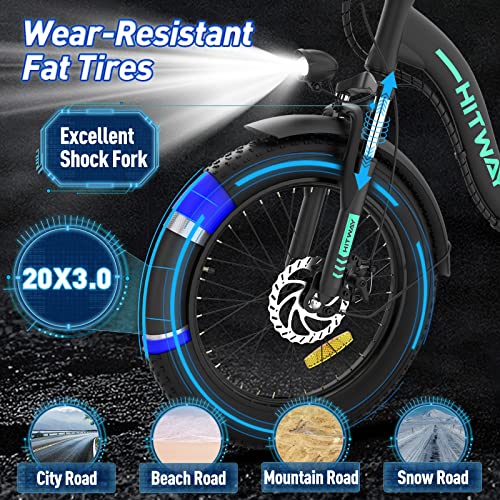 HITWAY Electric Bike: 20" Fat Tire E-Bike, 750W, 20MPH