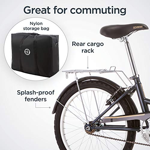 Schwinn Hinge Folding Bike, 20" Alloy Wheels, Grey