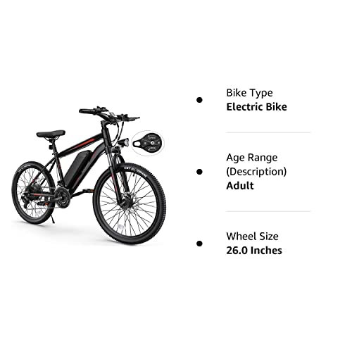 Totguard Electric Bike for Adults 26'' with 350W Motor