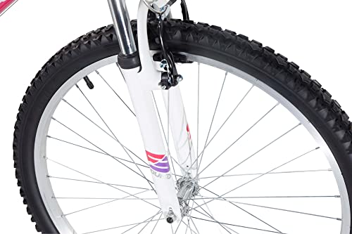 Dynacraft Women's Pink Mountain Bike with 18-Speed Shifters & Dual Brakes