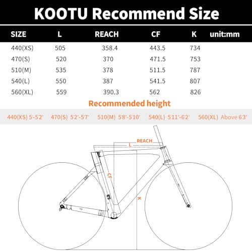 KOOTU Carbon Road Bike with Shimano R7120 Disc Brakes