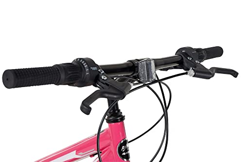 Dynacraft Women's Pink Mountain Bike with 18-Speed Shifters & Dual Brakes