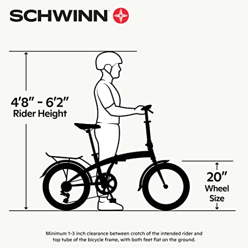 Schwinn Hinge Folding Bike, 20" Alloy Wheels, Grey