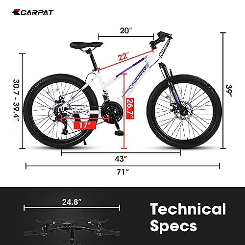 Elecony Mountain Bike, 26-Inch Wheels, Shimano 21-Speed