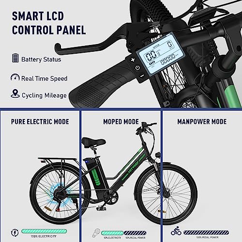 HITWAY Electric Mountain Bike 26" x2.35 Fat Tire