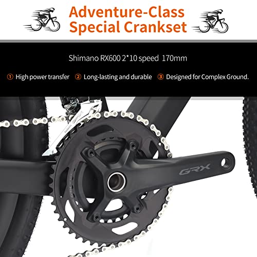 SAVA Carbon Gravel Bike, GRX400 20-Speed, 700CX40C Tires