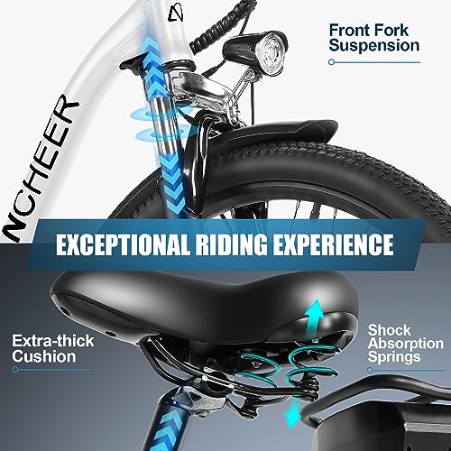 ANCHEER Electric Bike, 48V 500Wh, 45 Miles, 26
