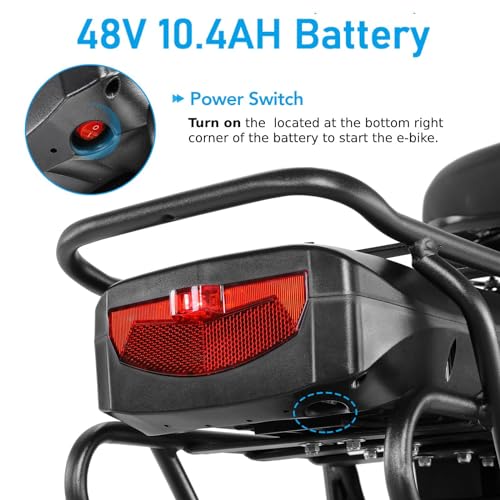 ANCHEER Electric Bike, 48V 500Wh, 45 Miles, 26