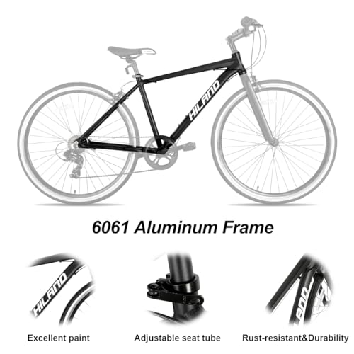 Hiland Hybrid Bike for City Commuting, Men and Women