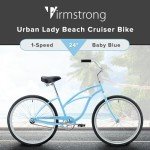 Firmstrong Women's Beach Cruiser Bike, Single Speed, 24" Wheels