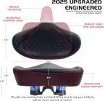 Twomaples 2024 Noseless Bike Seat Cushion - Wide & Comfortable for Men & Women