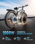 AMYET EB26 1000W Electric Bike, 48V 15Ah, 31mph