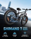 AMYET EB26 1000W Electric Bike, 48V 15Ah, 31mph