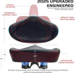 Twomaples 2024 Noseless Bike Seat Cushion - Wide & Comfortable for Men & Women