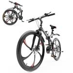 Max4out 26" Folding Mountain Bike, 21 Speed Full Suspension