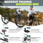 Max4out 26" Folding Mountain Bike, 21 Speed Full Suspension