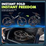 Max4out 26" Folding Mountain Bike, 21 Speed Full Suspension