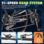 Max4out 26" Folding Mountain Bike, 21 Speed Full Suspension