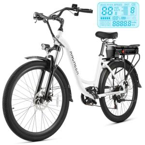 ANCHEER Electric Bike, 48V 500Wh, 45 Miles, 26