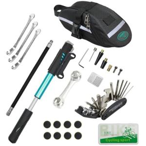 Chumxiny Bike Repair Kit: 16-in-1 Tool, Pump, Tire Patch