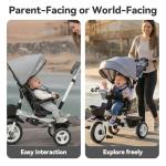 EOOWOY Baby Trike, 6-in-1 Kids Tricycle (Light Grey)