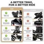 EOOWOY Baby Trike, 6-in-1 Kids Tricycle (Light Grey)