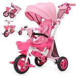 7-in-1 Folding Pink Tricycle for Kids 18 Months+