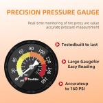Bike Floor Pump with Gauge, 160 PSI, Presta/Schrader Compatible