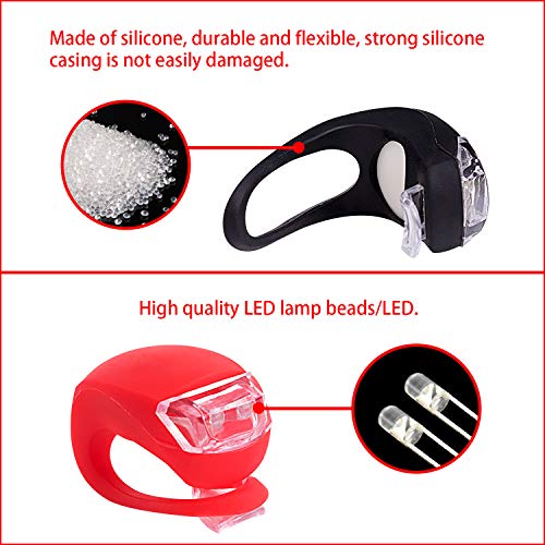 Bicycle Light Set: 8 Silicone LED Bike Lights