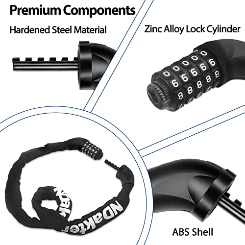 NDakter 5-Digit Combo Bike Lock for Ultimate Security