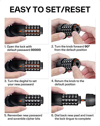 Sportneer 5-digit Combination Bike Lock