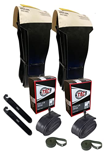 Gum Wall Road Bike Tires Set with Tubes & Levers