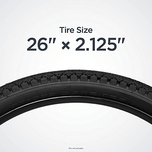 Schwinn Cruiser Bike Tire, Smooth Tread, 26"x2.12", Black