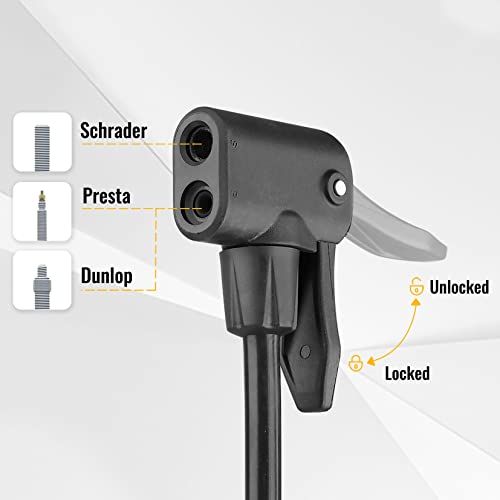 MOHEGIA Floor Pump: High Pressure Bike Inflator