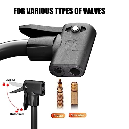 VIMILOLO Bike Floor Pump - Presta & Schrader, 160Psi