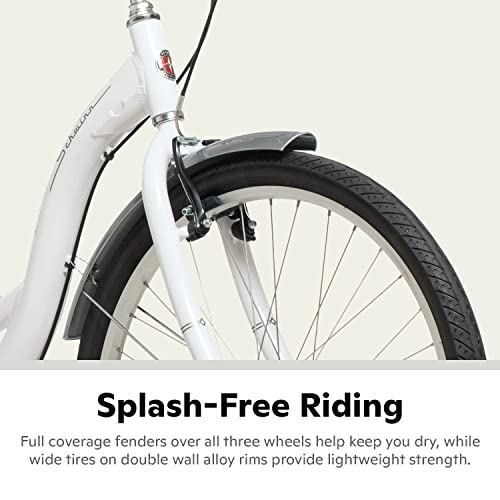 Schwinn Meridian 26-Inch Tricycle - Low Frame, Folding Basket, White