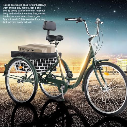 24" Adult Trikes with Cargo Basket, 7-Speed