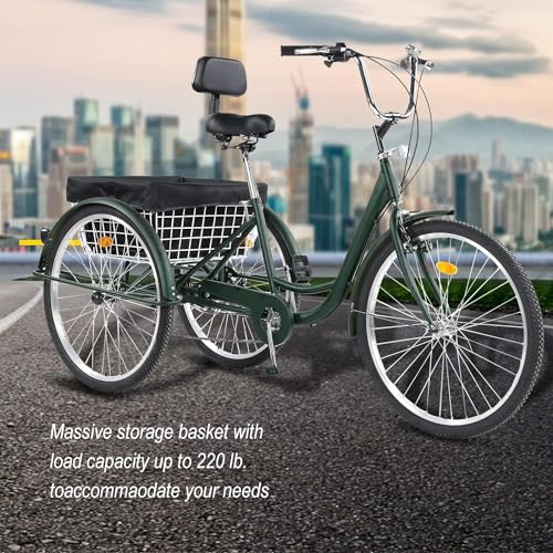 24" Adult Trikes with Cargo Basket, 7-Speed