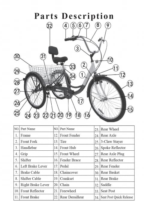 24" Adult Trikes with Cargo Basket, 7-Speed