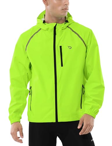 BALEAF Men's Yellow Cycling Rain Jacket