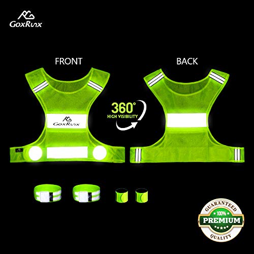 GoxRunx Reflective Vests Set with Armbands & Bag