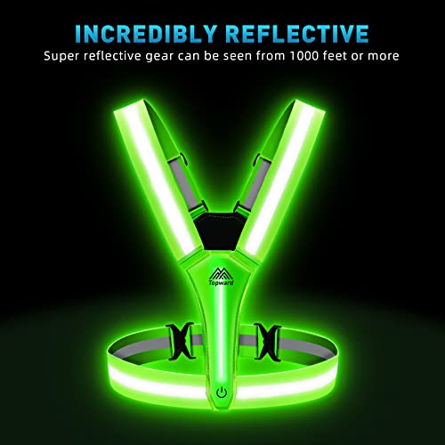 LED Reflective Vest for Night Cycling - Adjustable Waist/Shoulder