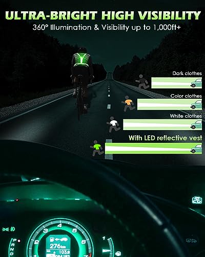 Zacro LED Reflective Vest for Cycling - Green
