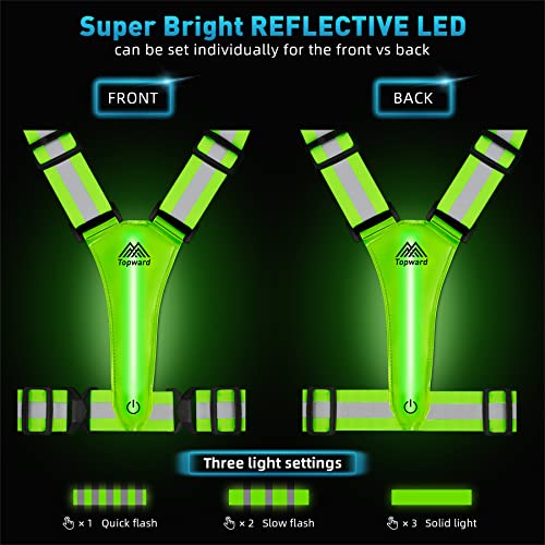 LED Reflective Vest for Night Cycling - Adjustable Waist/Shoulder