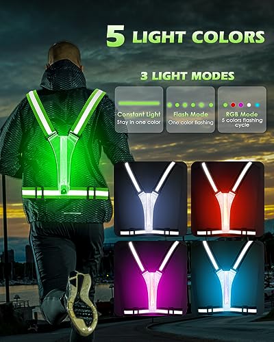 Zacro LED Reflective Vest for Cycling - Green
