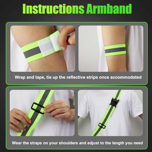 PEUTIER 3pcs Running Gear + 2pcs Reflector Bands