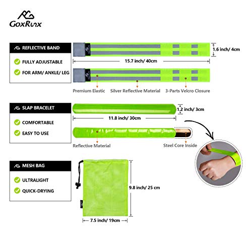 GoxRunx Reflective Vests Set with Armbands & Bag