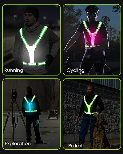 Zacro LED Reflective Vest for Cycling - Green