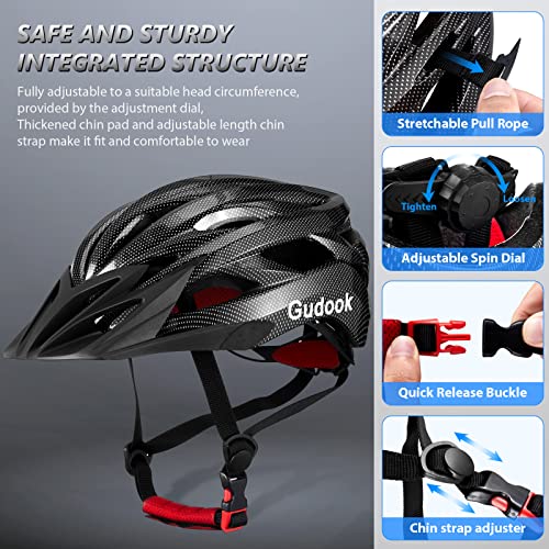 Gudook Lightweight Bike Helmet with Visor - Men/Women