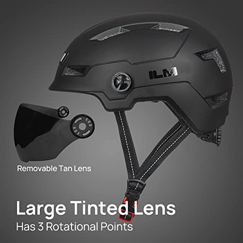 ILM Rechargeable LED Bike Helmet - Matte Black